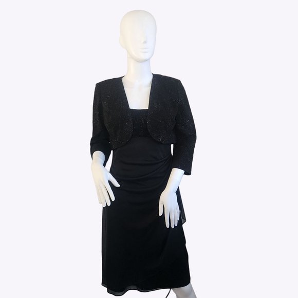 Alex Evenings Dresses 2 Piece Alex Evenings Sleeveless Glitter Dress Glitter Jacket Ladies